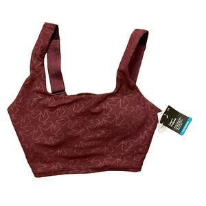 GAP GapFit Eclipse Maroon Sports Bra Womens Small Star Pattern NEW
